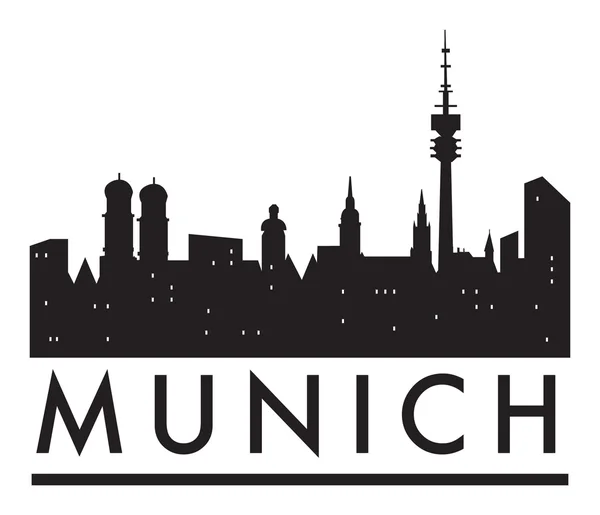 Abstract Munich skyline, with various landmarks — Stock Vector