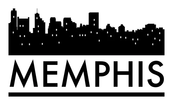 抽象的天际线 Memphis，与各种地标 — 图库矢量图片