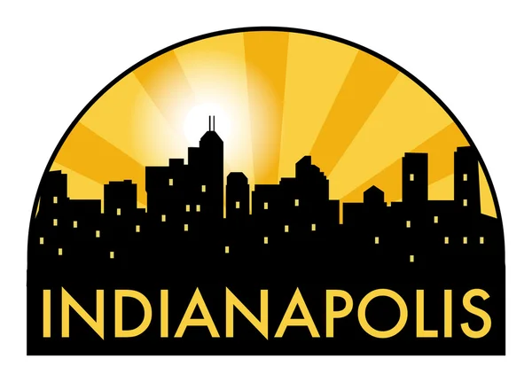 Skyline astratto Indianapolis, con vari punti di riferimento — Vettoriale Stock