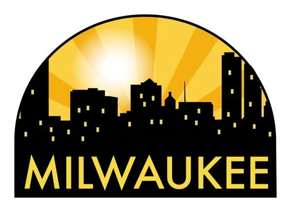 Absztrakt skyline Milwaukee, a különböző nevezetességek — Stock Vector