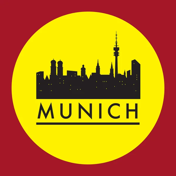 Abstrato horizonte de Munique, com vários marcos —  Vetores de Stock