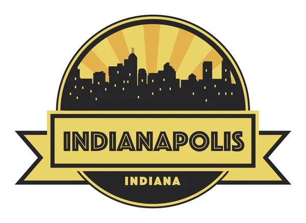 Abstraktní Panorama Indianapolis, s různým památkám — Stockový vektor