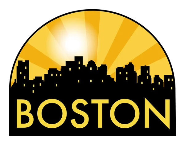 Abstrakt skyline Boston, med olika landmärken — Stock vektor