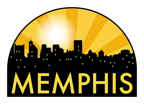 Abstract skyline Memphis, con vari punti di riferimento — Vettoriale Stock