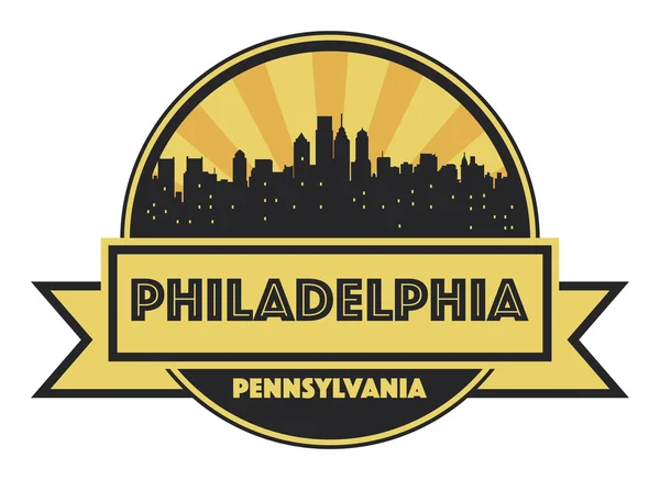 Astratto skyline Filadelfia, con vari punti di riferimento — Vettoriale Stock