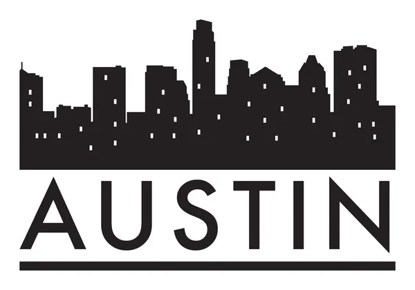 Streszczenie panoramę Austin, z różnych miejsc — Wektor stockowy