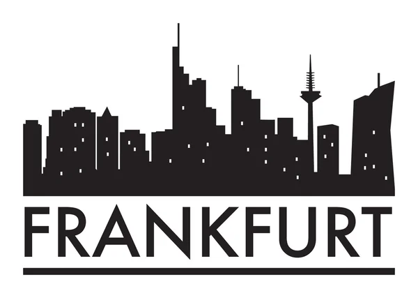 Resumen Frankfurt, skyline, con varios puntos de referencia — Vector de stock