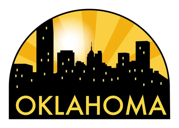 Absztrakt skyline Oklahoma, a különböző nevezetességek — Stock Vector