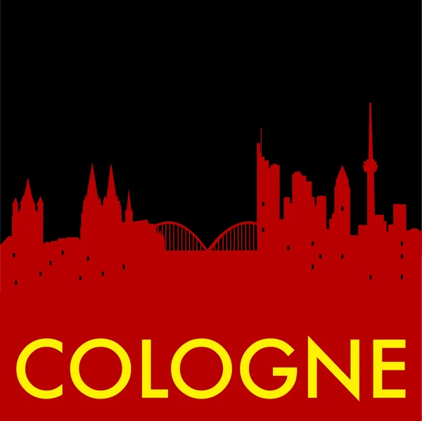 Astratto skyline di Colonia, con vari punti di riferimento — Vettoriale Stock