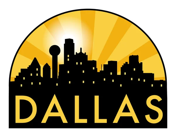 Skyline abstracto Dallas, con varios puntos de referencia — Vector de stock