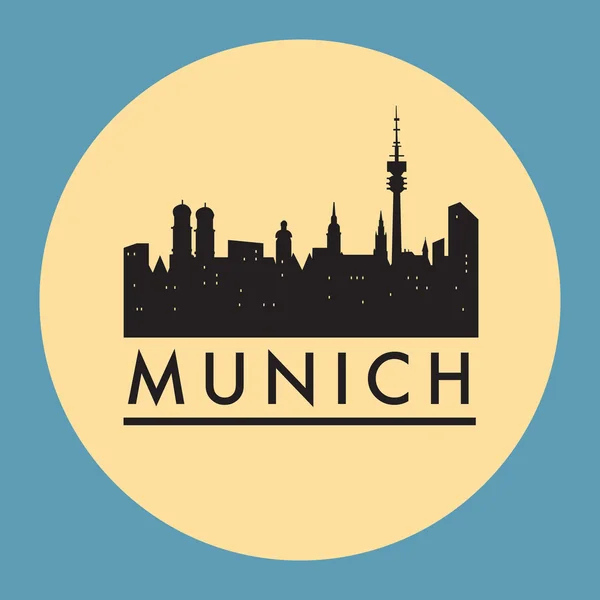 Abstrakte Münchner Skyline mit verschiedenen Wahrzeichen — Stockvektor