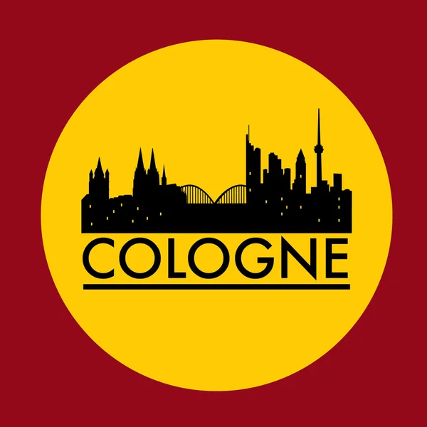 Resumen skyline de Colonia, con varios puntos de referencia — Vector de stock