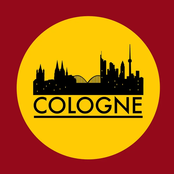 Resumen skyline de Colonia, con varios puntos de referencia — Archivo Imágenes Vectoriales