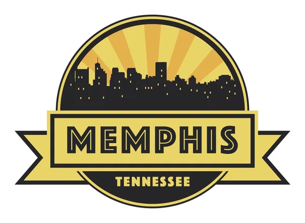 Abstract skyline Memphis, con vari punti di riferimento — Vettoriale Stock