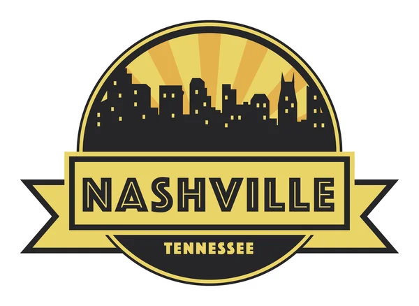 Skyline abstrait Nashville, avec divers points de repère — Image vectorielle