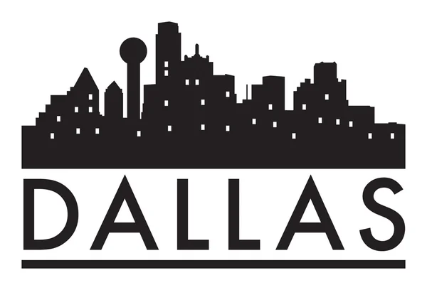 Abstraktní Panorama Dallas, s různým památkám — Stockový vektor