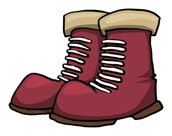 Červené boty, izolovaných na bílém, tažené — Stockový vektor
