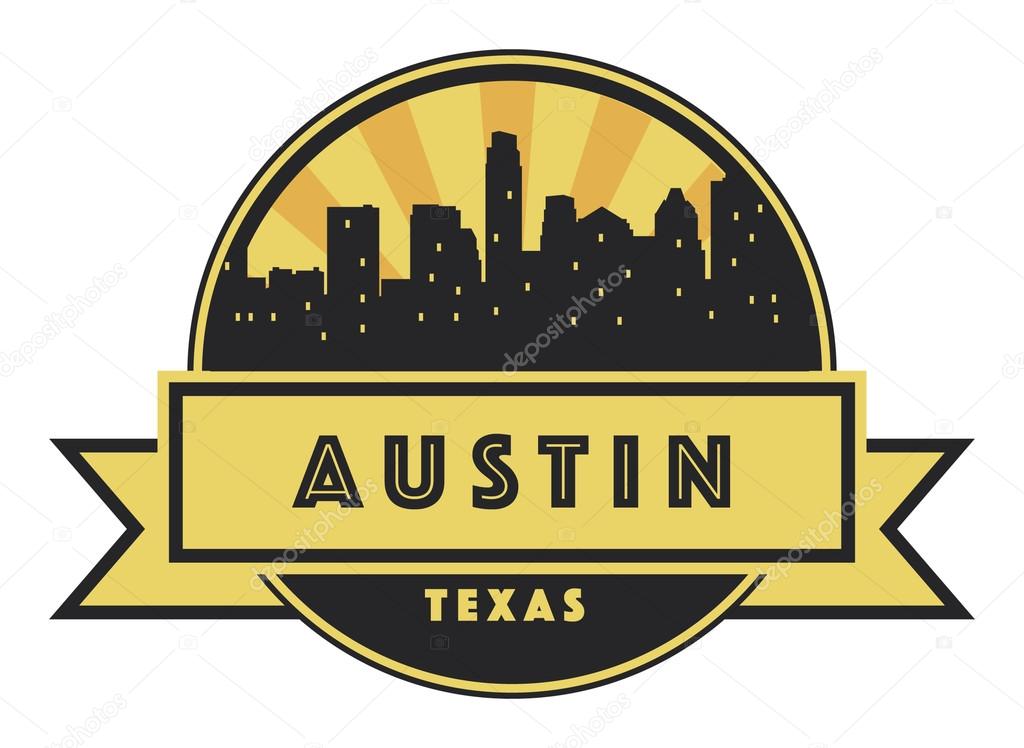 Abstract skyline Austin, with various landmarks