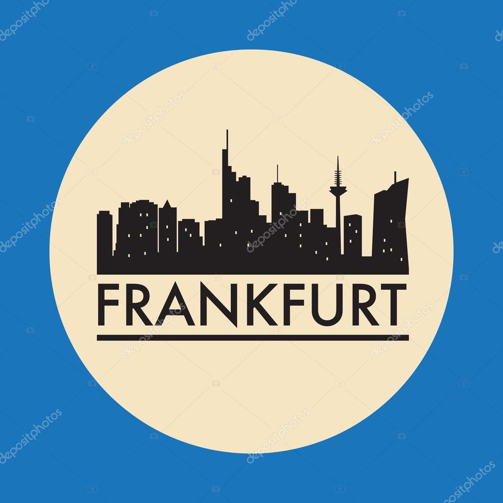 Abstract Frankfurt, skyline, with various landmarks Stock Vector by