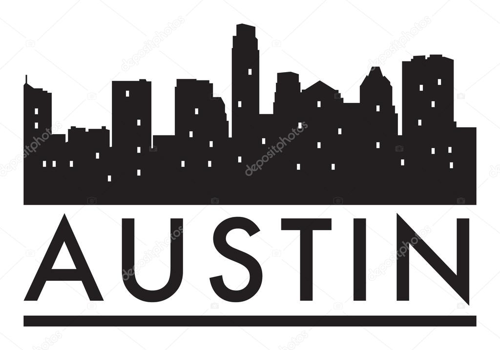 Abstract skyline Austin, with various landmarks