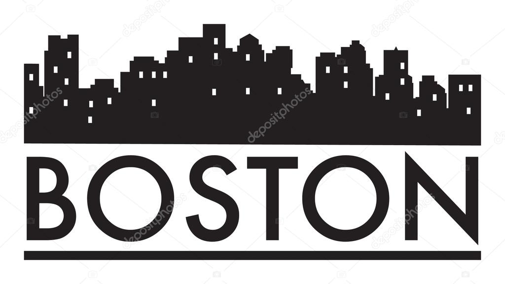 Abstract skyline Boston, with various landmarks