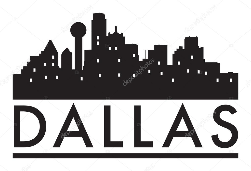Abstract skyline Dallas, with various landmarks