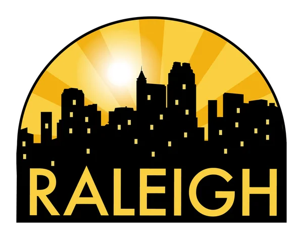 Skyline abstrait Raleigh, avec divers points de repère — Image vectorielle