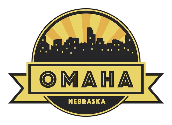 Skyline astratto Omaha, con vari punti di riferimento — Vettoriale Stock