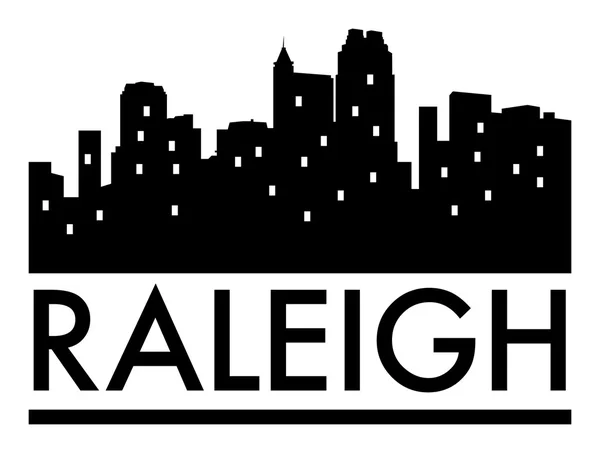 Skyline astratto Raleigh, con vari punti di riferimento — Vettoriale Stock