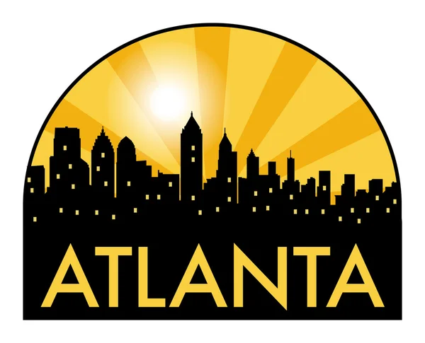Soyut manzarası Atlanta, çeşitli yerler ile — Stok Vektör