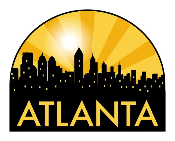 Abstracte skyline Atlanta, met diverse bezienswaardigheden — Stockvector