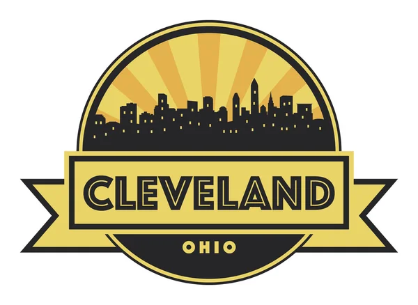 Streszczenie panoramę Cleveland, z różnych miejsc — Wektor stockowy