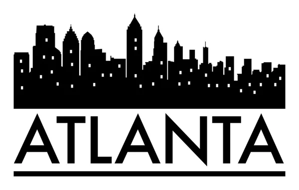 Skyline abstrait Atlanta, avec divers points de repère — Image vectorielle