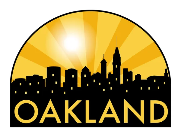 Skyline abstrato Oakland, com vários marcos —  Vetores de Stock