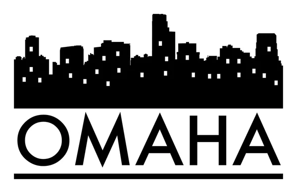 Abstraktní Panorama Omaha, s různým památkám — Stockový vektor