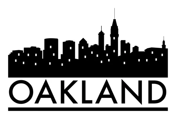 Abstraktní Panorama Oakland, s různým památkám — Stockový vektor