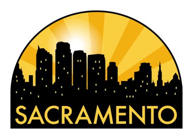 Abstract skyline Sacramento, with various landmarks clipart