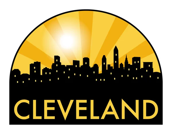 Abstrakt skyline Cleveland, med olika landmärken — Stock vektor