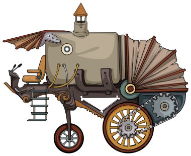 Karmaşık fantastik buhar motoru araç