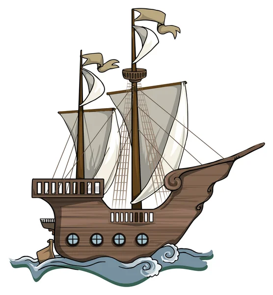 Oud schip — Stockvector