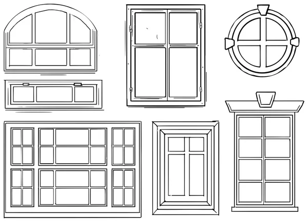 Conjunto de ventanas — Archivo Imágenes Vectoriales