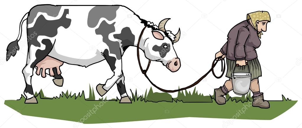 Old woman with a cow Stock Vector Image by ©marija92 #58705687 Old woman with a cow Stock Vector Image by ©marija92 #58705687