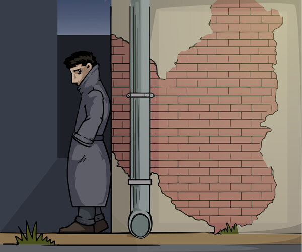 Shady character hiding