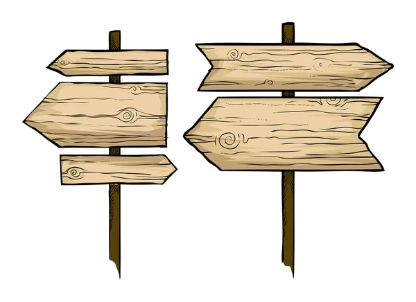 Hinweisschilder aus Holz — Stockvektor