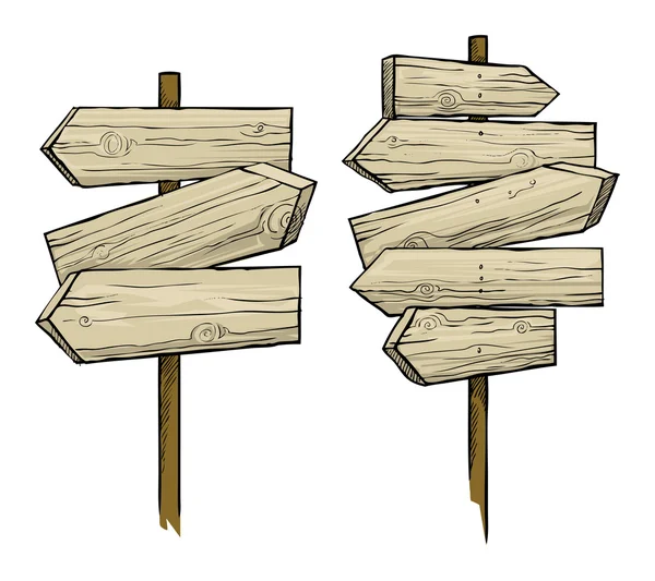 Hinweisschilder aus Holz — Stockvektor
