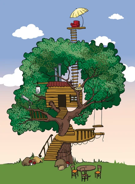 Maison de l'arbre — Image vectorielle