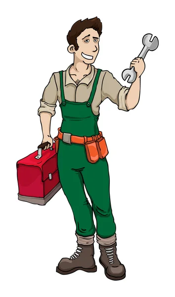 Fit Young handyman — Stock Vector