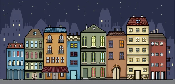 Будинки на ніч — стоковий вектор