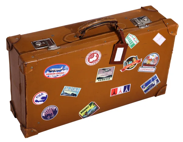 Old brown suitcase — Stock Photo, Image