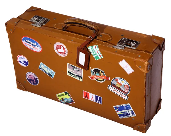 Old brown suitcase — Stock Photo, Image